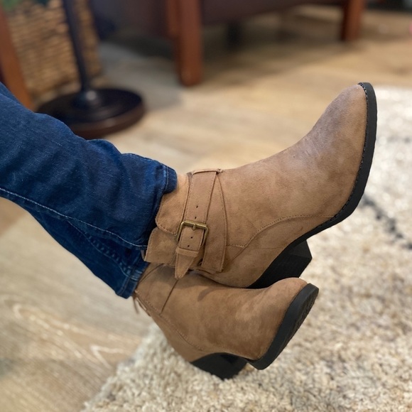Taupe Vegan Suede Ankle Boots - Picture 7 of 7